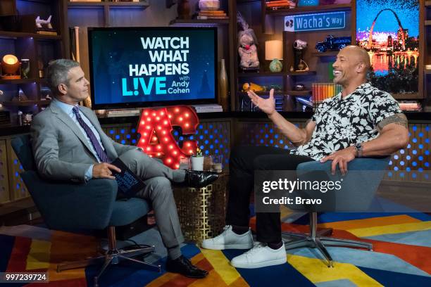 Pictured : Andy Cohen and Dwayne Johnson --