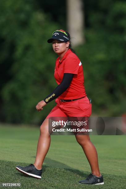 Thidapa Suwannapura of Thailand walks to the green on the 18th hole during the first round of the Marathon Classic Presented By Owens Corning And O-I...