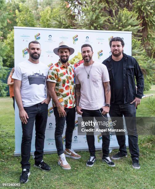 Arturo Sosa, Javier Moreno,Ivan Torres and Nau Barreto from Efecto Pasillo attend photocall in Funambulista concert at Noches del Bótanico Festival...