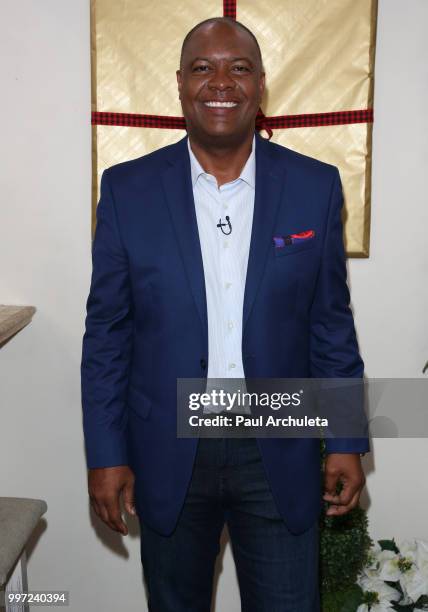 Former NFL Player Rodney Peete visits Hallmark's "Home & Family" celebrating 'Christmas In July' at Universal Studios Hollywood on July 12, 2018 in...