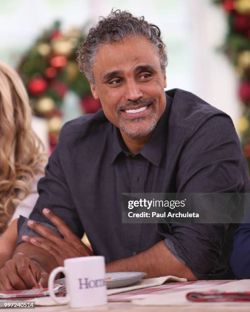 Former NBA Player / Actor Rick Fox visits Hallmark's "Home & Family" celebrating 'Christmas In July' at Universal Studios Hollywood on July 12, 2018...