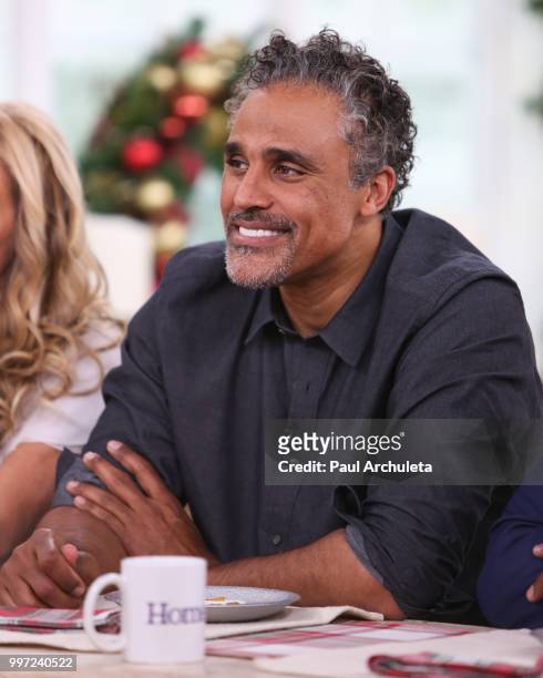 Former NBA Player / Actor Rick Fox visits Hallmark's "Home & Family" celebrating 'Christmas In July' at Universal Studios Hollywood on July 12, 2018...