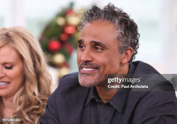 Former NBA Player / Actor Rick Fox visits Hallmark's "Home & Family" celebrating 'Christmas In July' at Universal Studios Hollywood on July 12, 2018...