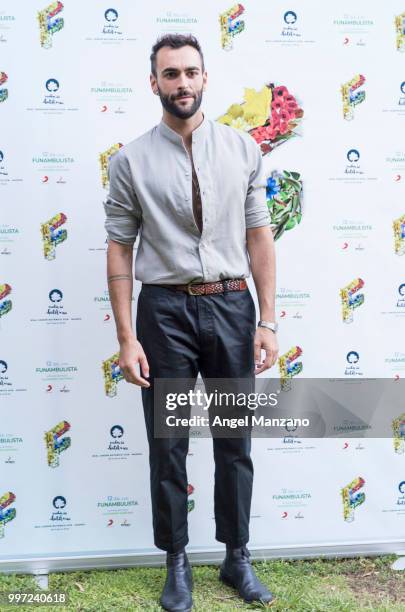 Marco Mengoni attends photocall in Funambulista concert at Noches del Bótanico Festival on July 12, 2018 in Madrid, Spain.