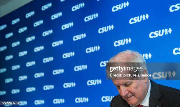 The head of the CSU Horst Seehofer attends a meeting of the party leadership in Munich, Germany, 16 October 2017. The party met to discuss the recent...