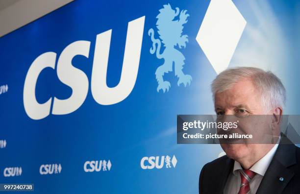 The head of the CSU Horst Seehofer attends a meeting of the party leadership in Munich, Germany, 16 October 2017. The party met to discuss the recent...