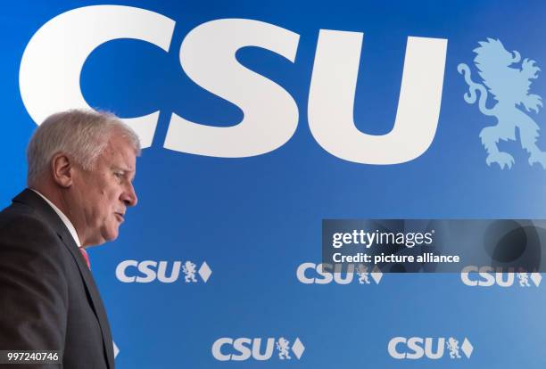 The head of the CSU Horst Seehofer attends a meeting of the party leadership in Munich, Germany, 16 October 2017. The party met to discuss the recent...