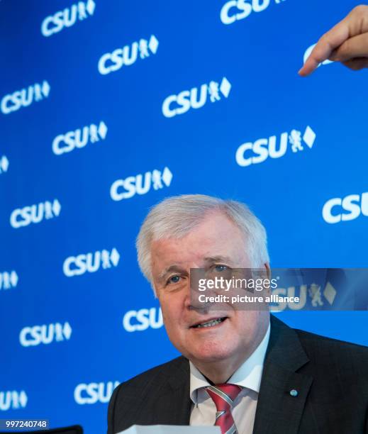 The head of the CSU Horst Seehofer attends a meeting of the party leadership in Munich, Germany, 16 October 2017. The party met to discuss the recent...