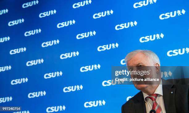 The head of the CSU Horst Seehofer attends a meeting of the party leadership in Munich, Germany, 16 October 2017. The party met to discuss the recent...