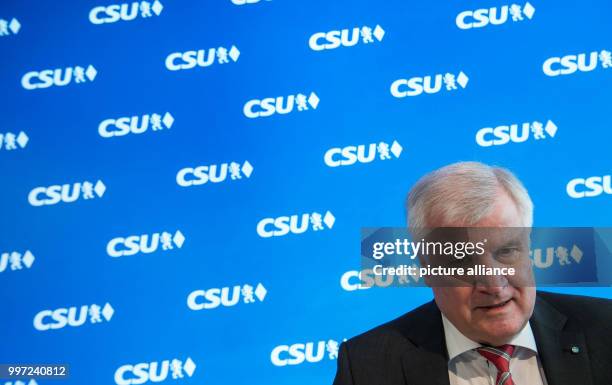 The head of the CSU Horst Seehofer attends a meeting of the party leadership in Munich, Germany, 16 October 2017. The party met to discuss the recent...