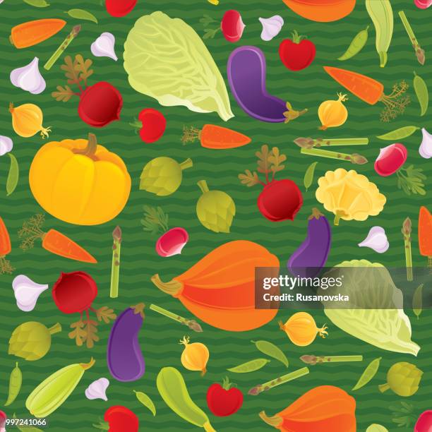 vegetables seamless pattern - artichoke pattern stock illustrations