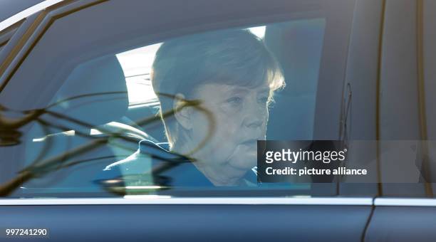 German Chancellor and leader of the Christian Democratic Union , Angela Merkel, arrives to a party's board meeting in Berlin, Germany, 16 October...