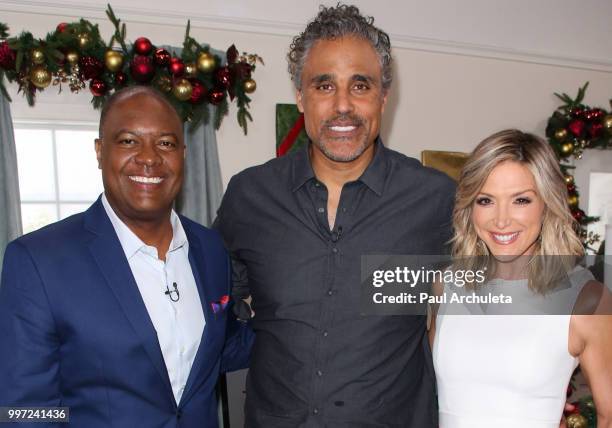 Rodney Peete, Rick Fox and Debbie Matenopoulos visit Hallmark's "Home & Family" celebrating 'Christmas In July' at Universal Studios Hollywood on...