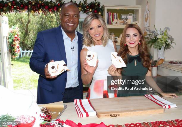 Rodney Peete, Debbie Matenopoulos and Rosanna Pansino visit Hallmark's "Home & Family" celebrating 'Christmas In July' at Universal Studios Hollywood...