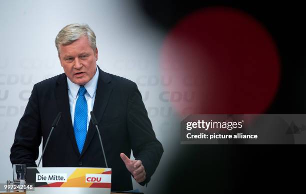 The CDU's top candidate in yesterday's election in the state of Lower Saxony, Bernd Althusmann, attends a party conference in Berlin, Germany, 16...