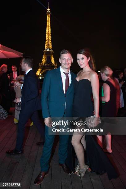 Frederick Schmidt and guest attend the cast reception following the global premiere of 'Mission: Impossible - Fallout' at Cafe de l'Homme on July 12,...