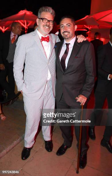 Director Christopher McQuarrie and producer Jake Myers attend the cast reception following the global premiere of 'Mission: Impossible - Fallout' at...