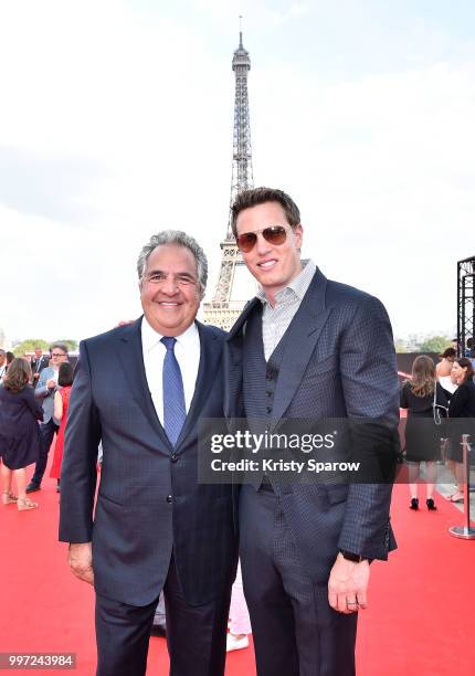 Paramount Chairman and CEO Jim Gianopulos and Executive Producer David Ellison attend the Global Premiere of 'Mission: Impossible - Fallout' at...