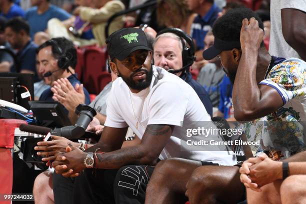 Kyrie Irving of the the Boston Celtics attends the game between the New York Knicks and the the Boston Celtics during the 2018 Las Vegas Summer...