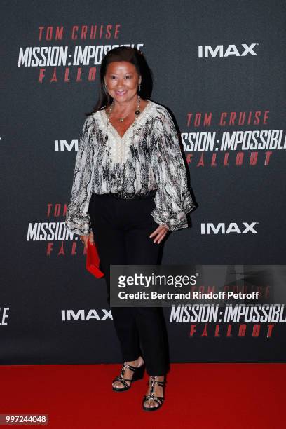 Mayor of 8th District of Paris Jeanne D'Hautesserre attends the Global Premiere of 'Mission: Impossible - Fallout' at Palais de Chaillot on July 12,...