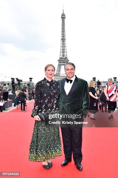 Composer Lorne Balfe with guest attend the Global Premiere of 'Mission: Impossible - Fallout' at Palais de Chaillot on July 12, 2018 in Paris, France.