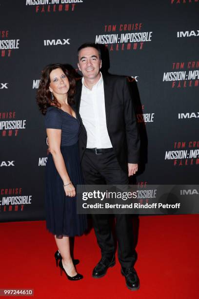 Sandrine Ruef and Denis Ruef attend the Global Premiere of 'Mission: Impossible - Fallout' at Palais de Chaillot on July 12, 2018 in Paris, France.