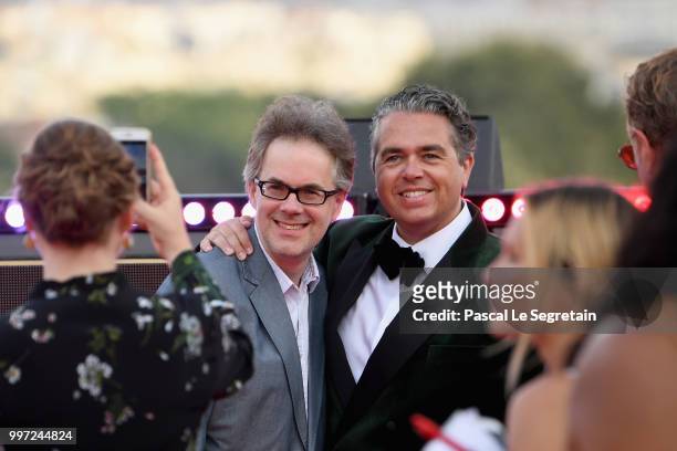 Editor Eddie Hamilton and Composer Lorne Balfe attend the Global Premiere of 'Mission: Impossible - Fallout' at Palais de Chaillot on July 12, 2018...