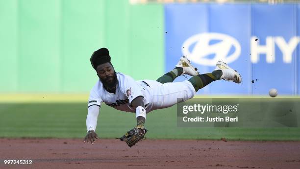 Josh Harrison of the Pittsburgh Pirates throws to first base in the second inning during the game against the Milwaukee Brewers at PNC Park on July...