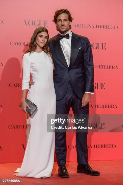 Sandra Gago and Feliciano Lopez attend Vogue 30th Anniversary Party at Casa Velazquez on July 12, 2018 in Madrid, Spain.