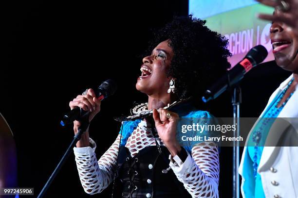 Aisha Kahlil of Sweet Honey In the Rock performs at the opening night of March On Washington Film Festival on July 12, 2018 in Washington, DC.