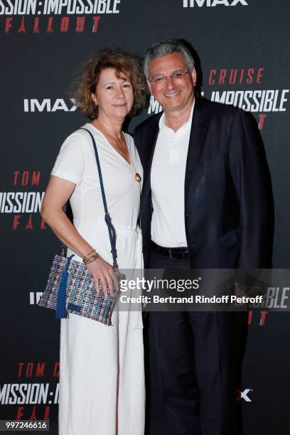 Sylvie Hadida and Victor Hadida attend the Global Premiere of 'Mission: Impossible - Fallout' at Palais de Chaillot on July 12, 2018 in Paris, France.