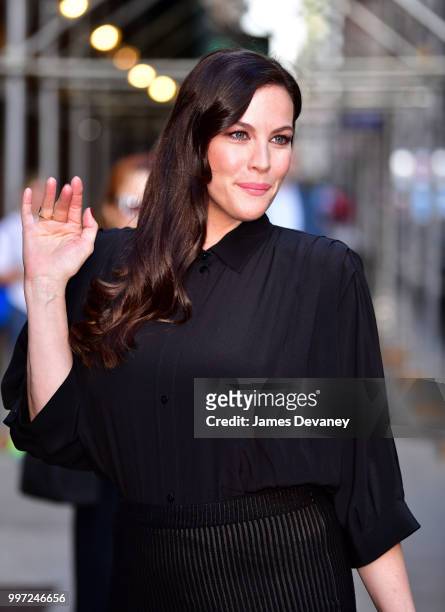Liv Tyler arrives at 'The Late Show With Stephen Colbert' at the Ed Sullivan Theater on July 12, 2018 in New York City.