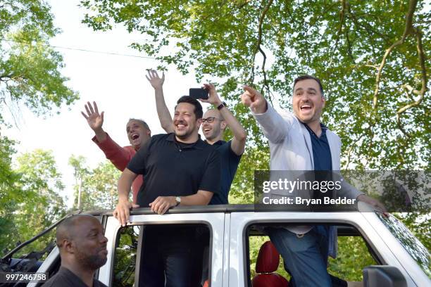 Joe Gatto, Sal Vulcano, James Murray and Brian Quinn attend the opening event for the Impractical Jokers: Homecoming Exhibit, a celebration of the...