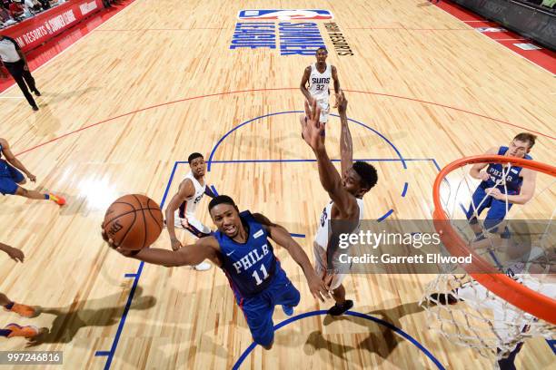 Demetrius Jackson of the Philadelphia 76ers shoots the ball against the Phoenix Suns during the 2018 Las Vegas Summer League on July 12, 2018 at the...