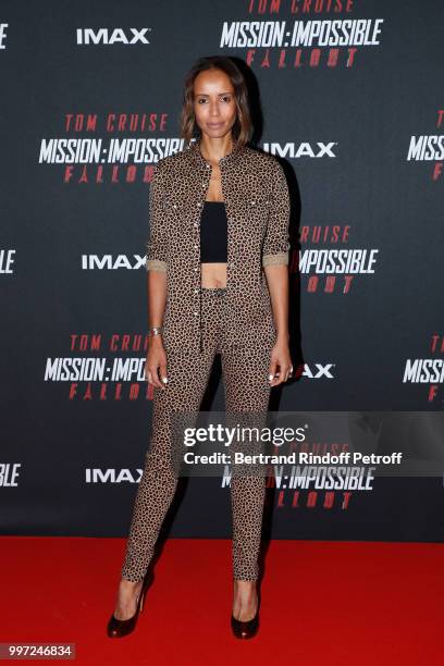 Sonia Rolland attends the Global Premiere of 'Mission: Impossible - Fallout' at Palais de Chaillot on July 12, 2018 in Paris, France.