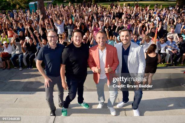 James Murray, Sal Vulcano, Joe Gatto and Brian Quinn attend the opening event for the Impractical Jokers: Homecoming Exhibit, a celebration of the...