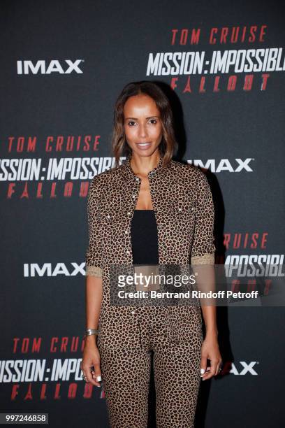 Sonia Rolland attends the Global Premiere of 'Mission: Impossible - Fallout' at Palais de Chaillot on July 12, 2018 in Paris, France.