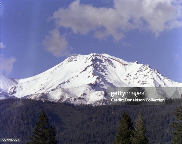 Mount Shasta in August 1973. 116 film in 4x5" format. Used 20" Zeiss converted lens on Premo camera.