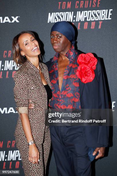 Sonia Rolland and Jerry Alexander attend the Global Premiere of 'Mission: Impossible - Fallout' at Palais de Chaillot on July 12, 2018 in Paris,...