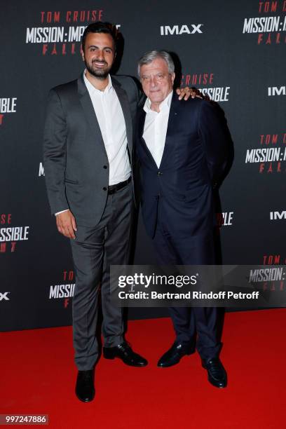 Alan Toledano and Sidney Toledano attends the Global Premiere of 'Mission: Impossible - Fallout' at Palais de Chaillot on July 12, 2018 in Paris,...