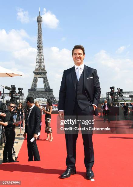 Tom Cruise attends the Global Premiere of 'Mission: Impossible - Fallout' at Palais de Chaillot on July 12, 2018 in Paris, France.