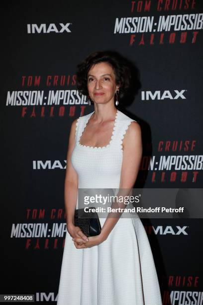 Audrey Azoulay attends the Global Premiere of 'Mission: Impossible - Fallout' at Palais de Chaillot on July 12, 2018 in Paris, France.