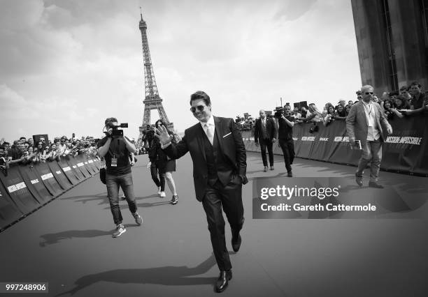 Tom Cruise attends the Global Premiere of 'Mission: Impossible - Fallout' at Palais de Chaillot on July 12, 2018 in Paris, France.