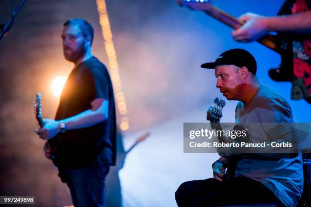 Barry Burns and Stuart Braithwaite of Mogwai performs on stage on July 10, 2018 in Rome, Italy.