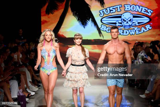 Desinger Jennifer Weisman and models walk the runway for Just Bones Boardwear at Miami Swim Week powered by Art Hearts Fashion Swim/Resort 2018/19 at...