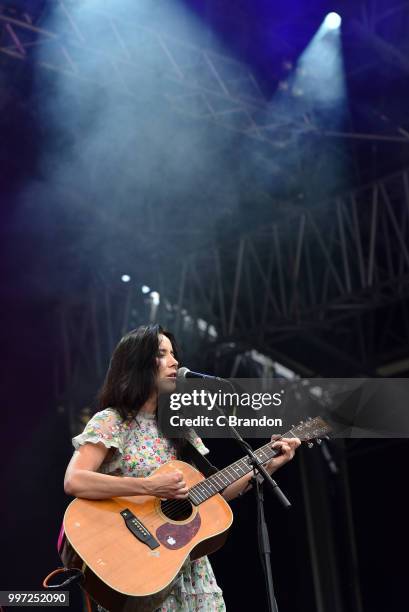 Nerina Pallot performs on stage during Day 3 of Kew The Music at Kew Gardens on July 12, 2018 in London, England.