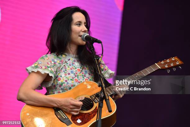 Nerina Pallot performs on stage during Day 3 of Kew The Music at Kew Gardens on July 12, 2018 in London, England.