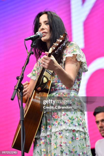 Nerina Pallot performs on stage during Day 3 of Kew The Music at Kew Gardens on July 12, 2018 in London, England.