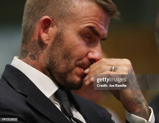 David Beckham attends a meeting at the Miami City Hall during a public hearing about building a Major League soccer stadium on a public golf course...