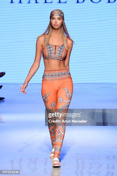 Model walks the runway for Hale Bob at Miami Swim Week powered by Art Hearts Fashion Swim/Resort 2018/19 at Faena Forum on July 12, 2018 in Miami...